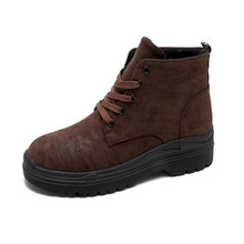 Load image into Gallery viewer, HEE GRAND 2019 New Women Ankle Boots Western Boots Round Toe Solid Square Heel Lace Up Shoes Fashion Martin Boots XWX7311